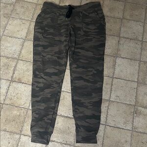 Green and Black Jogger Sweatpants with Elastic Waistband